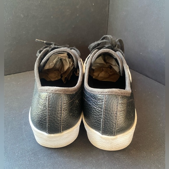 Lacoste Ziane Plus Grand Black and White Pebble Leather Sneakers Gold Accents 8 - Picture 4 of 8